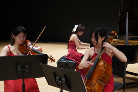 Chamber group performing on stage